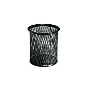 PORTA LAPICES FOROFIS METALICO MALLA REDONDO NEGRO