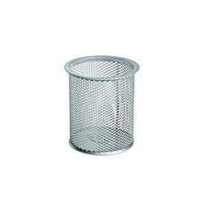 PORTA LAPICES FOROFIS METALICO MALLA REDONDO PLATEADO
