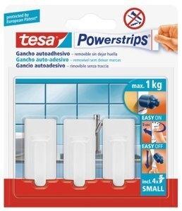 GANCHO PEQUEÑO TESA POWERSTRIPS CLASICO BLANCO (3 GANCHOS-4 TIRAS)