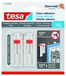 CLAVO ADHESIVO TESA AJUSTABLE PARA PAREDES PINTADAS Y YESO 1 Kg Blister de 2