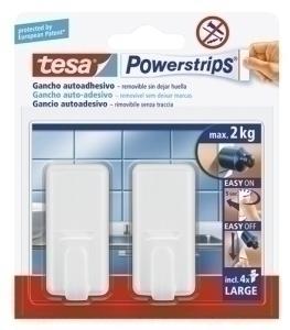 GANCHO GRANDE TESA POWERSTRIPS 2 GANCHOS-4 TIRAS /58010-00045-20