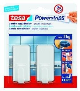 GANCHO GRANDE TESA POWERSTRIPS CLASICO BLANCO (2 GANCHOS-4 TIRAS)