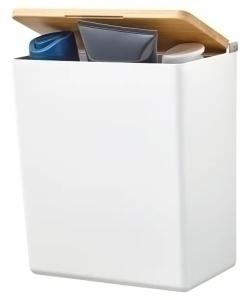 CAJA DE ALMACANAMIENTO TESA BABOO AUTOADHESIVA MEDIANA BLANCA CON TAPA BAMBU