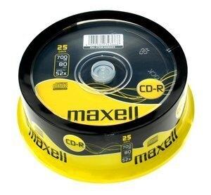 CD-ROM MAXELL 700 MB 80 min. 52x TARRO DE 25 (Incluye Canon LPI de 2.00  ) (M184)
