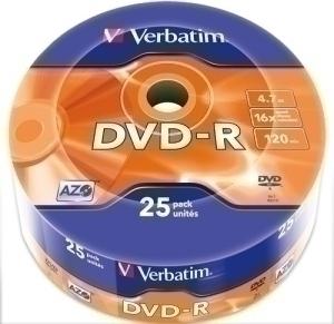 DVD -R VERBATIM 4.7GB 16X SPINDLE 25 /43522