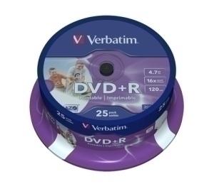 DVD +R VERBATIM 4.7GB 16X SPINDLE 25 /43500