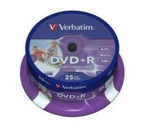 DVD +R VERBATIM 4.7GB 16x SPINDLE 25 ADVANCED AZO (Incluye Canon LPI de 5.25  )