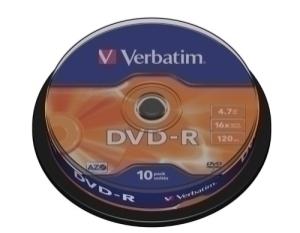 DVD -R VERBATIM 4.7GB 16X SPINDLE 10 /43523