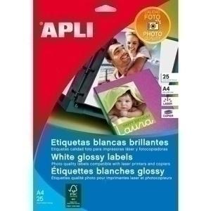 PAPEL LASER FOTO ADHESIVO APLI A4 199,6X289,1 10H GLOSSY /10065