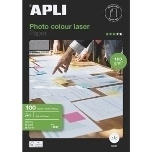 PAPEL LASER-COPY A4 APLI 160G 100H FOTO GLOSSY 2 CARAS /11817