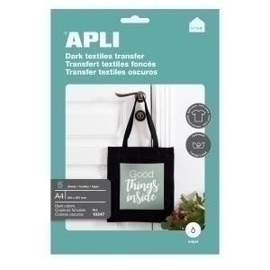 PAPEL INKJET TRANSFER APLI A4 5H PARA ALGODON OSCURO /10247