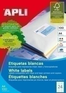 ETIQUETAS ADHE. IMPR. APLI 01263 100H A4 64,6X33,8 /1263