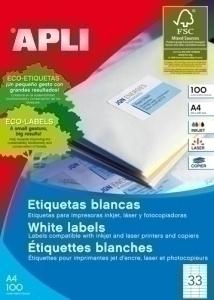 ETIQUETAS ADHE. IMPR. APLI 01270 100H A4 70X25,4 /1270