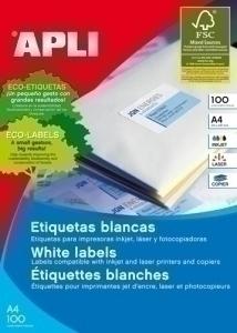 ETIQUETAS ADHE. IMPR. APLI 01286 100H A4 52,5X29,7 /1286