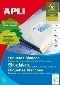 ETIQUETAS ADHE. IMPR. APLI 02414 100H A4 63,5X38,1 /2414