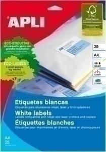 ETIQUETAS ADHE. IMPR. APLI 02412 100H A4 199,6X289,1 /2412