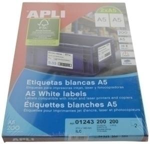 ETIQUETAS ADHE. IMPR. APLI 01243 200H A5 210X148 /1243