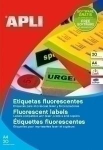 ETIQUETAS ADHE. IMPR. APLI 02878 20H A4 FL. AM.210X297 /2878