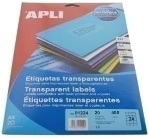 ETIQUETAS ADHE. IMPR. APLI 01224 20H A4 70X37 /1224