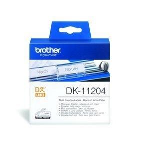 ETIQUETAS BROTHER PRECORTADA PAPEL BLANCO 17x54 mm ROLLO 400 uds.MULTIPROPOSITO (DK11204)