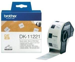 ETIQUETAS BROTHER PRECORTADA PAPEL BLANCO 23x23 mm ROLLO 1.000 uds.CUADRADAS (DK11221)