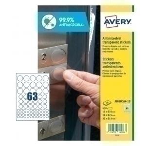 ETIQUETAS AVERY AM00CA4 ANTIB. 10H A4 CIRCULO /AM00CA4