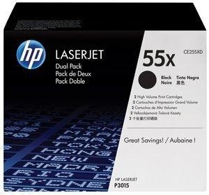 TONER HP Nº 55X CE255XD LASERJET P3011/P3015  NEGRO 12.500 PÁG. (PACK 2 UD.)