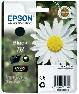 CARTUCHO INKJET EPSON T180140 Nº18 EXPRESSION HOME XP102/205/305/405 NEGRO 5,2 ml