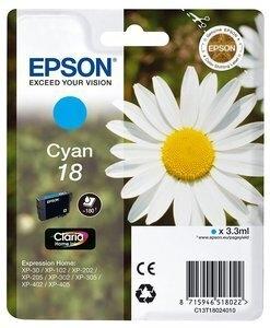 CARTUCHO INKJET EPSON T180240 Nº18 EXPRESSION HOME XP102/205/305/405 CIAN 3,3 ml