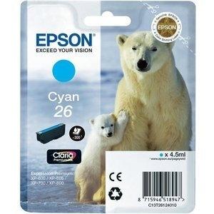 CARTUCHO INKJET EPSON T261240 Nº26 XP-760/XP-860, XP-510/XP-520/XP-615/XP-625/XP-710/XP-720/XP-810/XP-820 CIAN (300 PAGINAS)