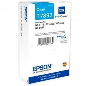 CARTUCHO INKJET EPSON T7892 XXL WORKFORCE PRO WF-4630DWF/WF-4640DTWF/WF-5110DW/WF-5190DW/WF-5620DWF/WF-5690DWF CIAN 4.000 PÁG.