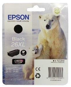 CARTUCHO INKJET EPSON T262140 Nº26XL XP-510/520/600/605/610/615/620/625/700/710/720/800/810/820 NEGRO 12,2ML