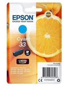CARTUCHO INKJET EPSON T334240 Nº33 XP-530/XP-540/XP-630/XP-635/XP-640/XP-645/XP-830/XP-900 CIAN 4,5 ml