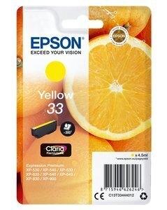 CARTUCHO INKJET EPSON T334440 Nº33 XP-530/XP-540/XP-630/XP-635/XP-640/XP-645/XP-830/XP-900 AMARILLO 4,5 ml