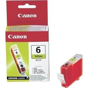CARTUCHO INKJET CANON BCI-6Y BJ-S800/S820/S900, i990/99XX, PIXMA IP4000/iP5000/iP6000/iP8500/MP750/MP760/MP788 AMARILLO 280 PÁG.