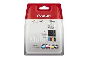 CARTUCHO INKJET CANON CLI-551 PIXMA IP8750/IX6850/MG5550/MG5650/MG5655/MG6450/MG6650/MG7150/MG7550/MX725/MX925 PACK DE 4 (NEGRO/