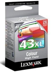 CARTUCHO INKJET LEXMARK 18YX143E Nº43XL COLOR