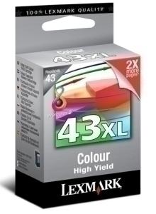 CARTUCHO LEXMARK 18YX143E Nº43XL COLOR /018YX143E