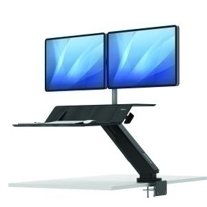 SOPORTE MONITOR FELLOWES ESTACION DE TRABAJO DOBLE SIT-STAND LOTUS NEGRO