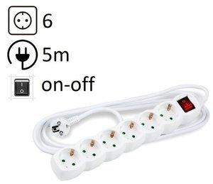 ENCHUFE PROTECTOR 6 SALIDAS (REGLETA) CABLE 5 METROS