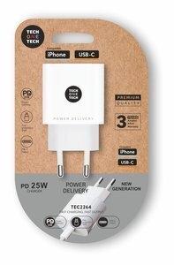 CARGADOR TECH-ONE-TECH PARED BLANCO USB-C 3.0 ULTRARRAPIDO 20W