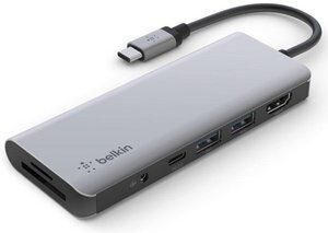 ADAPTADOR BELKIN USB-C A SD, MICROSD, AUDIO, 2 X USB, HDMI, USB-C CARGA 100W