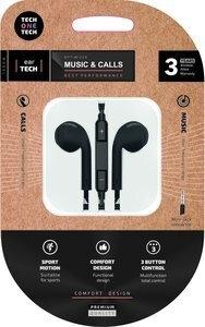 AURICULARES TECH-ONE-TECH EARTECH DE BOTON CON CONECTOR MINI JACK MICROFONO INTEGRADO NEGRO