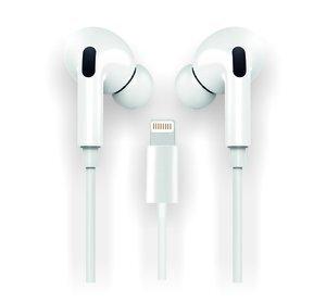 AURICULARES TECH-ONE-TECH HOP DE BOTON CON CONECTOR LIGHTNING MICROFONO INTEGRADO BLANCO