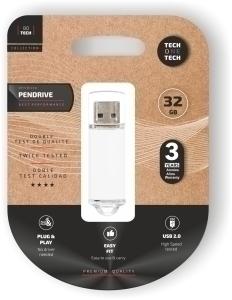 MEMORIA USB 32GB TECH-ONE-TECH BASIC 2.0 BLANCO (Incluye Canon LPI de 0.24  )