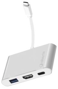 HUB SILVER HT LOGAN USB-C A 3 EN 1 USB 3.0, HDMI /112004640199