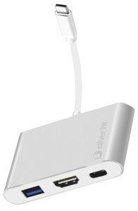 HUB SILVER HT LOGAN USB-C A 3 EN 1 (USB-C, USB 3.0, HDMI)