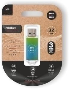 MEMORIA USB 32GB TECHONE BASIC GREEN /TEC4602-32