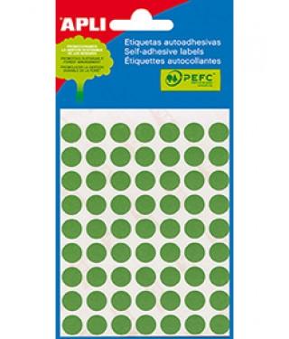 ETIQUETAS MANUALES BOLSA APLI DIAM. 19 VERDE 5 HOJAS /2066