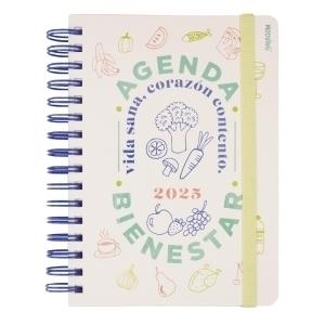 AGENDA ANUAL (2025) MOOVING BIENESTAR WIRE-O tapa EXTRA con GOMA 15x21 D/P
